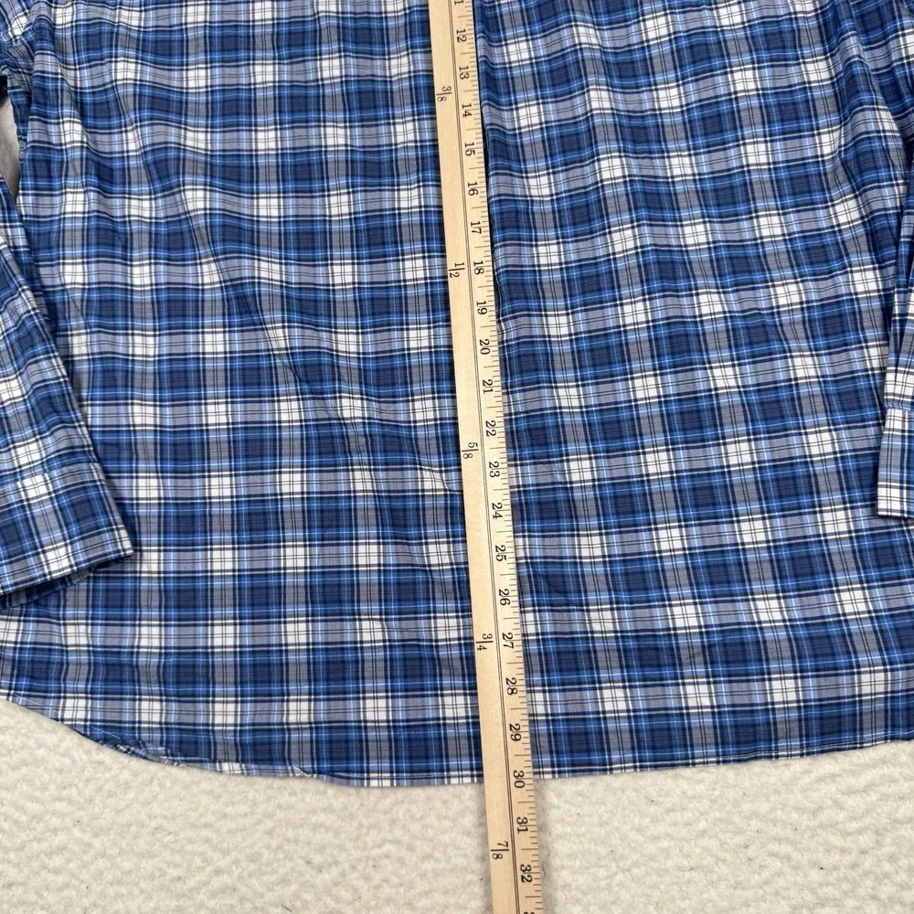Vineyard‎ Vines Shirt Men XL Blue Plaid BRRR On The Go Performance Stretch